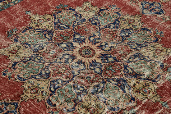 7x10 Beige Turkish Vintage Area Rug - 46330