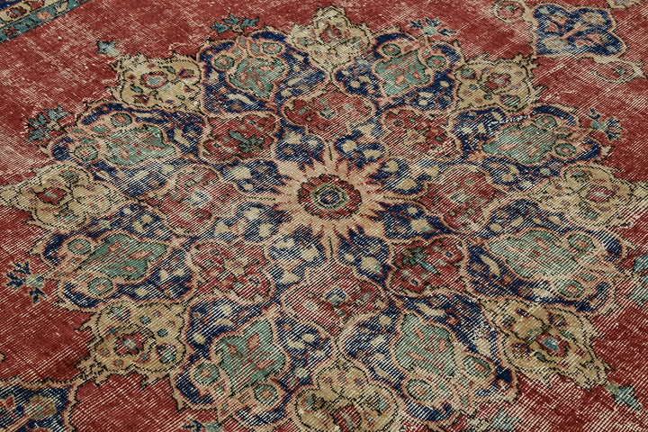 7x10 Beige Turkish Vintage Area Rug - 46330
