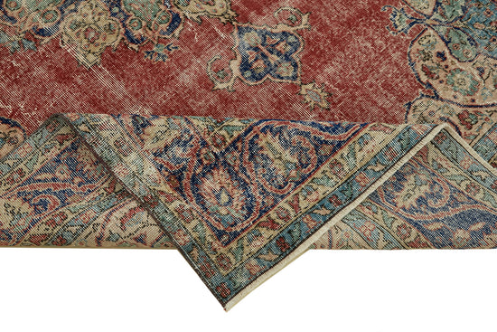 7x10 Beige Turkish Vintage Area Rug - 46330