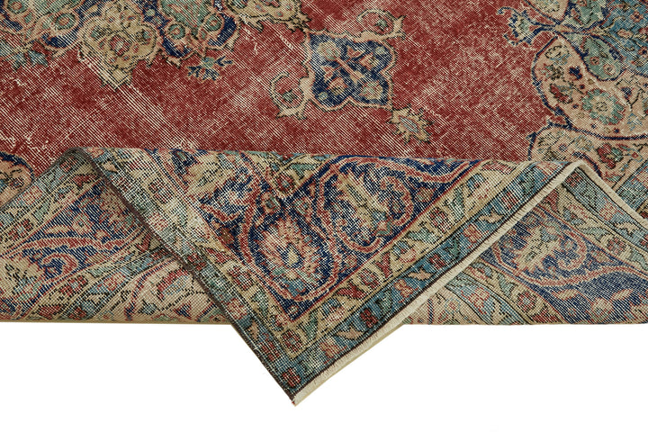 7x10 Beige Turkish Vintage Area Rug - 46330