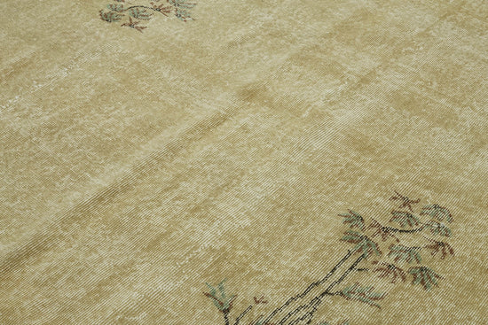 7x10 Beige Turkish Vintage Area Rug - 46331