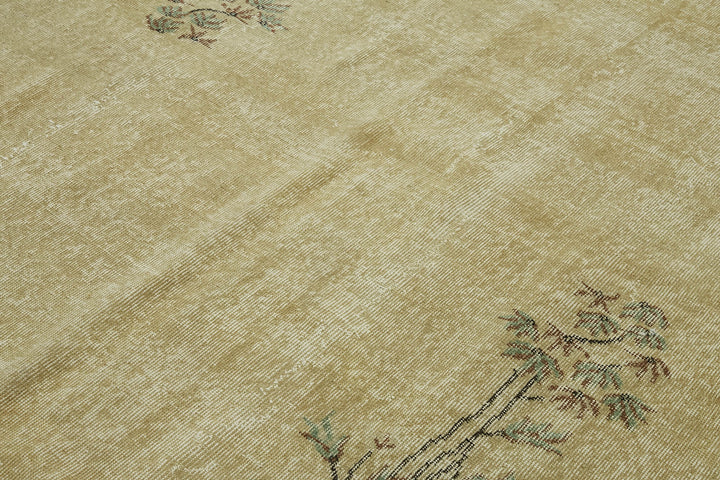 7x10 Beige Turkish Vintage Area Rug - 46331