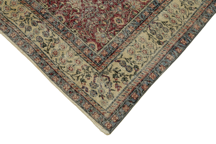 7x10 Beige Turkish Vintage Area Rug - 46332