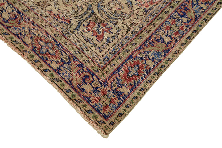 7x10 Beige Turkish Vintage Area Rug - 46333