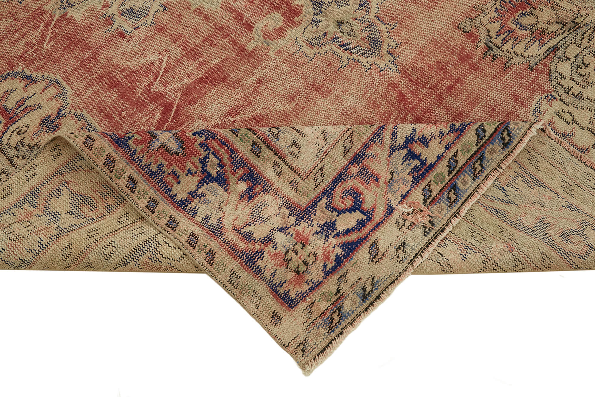 7x10 Beige Turkish Vintage Area Rug - 46333
