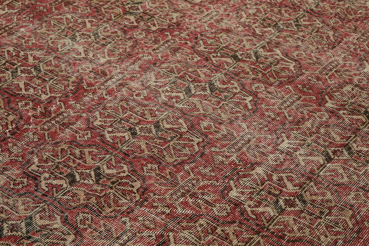 7x10 Beige Turkish Vintage Area Rug - 46334