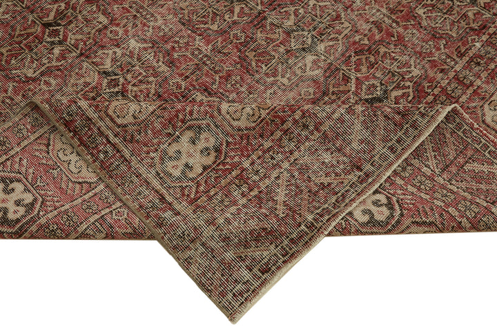 7x10 Beige Turkish Vintage Area Rug - 46334