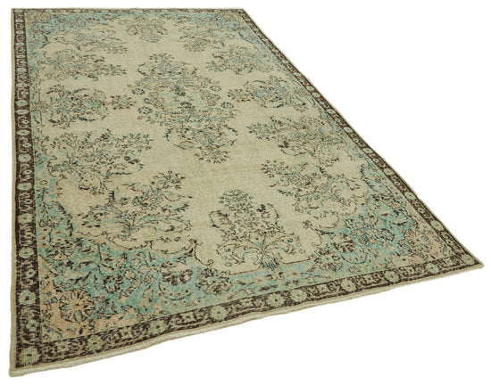 6x10 Beige Turkish Vintage Area Rug - 46336