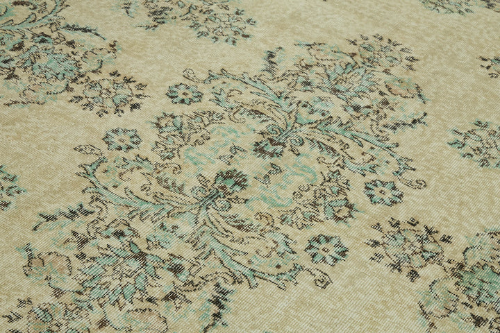 6x10 Beige Turkish Vintage Area Rug - 46336