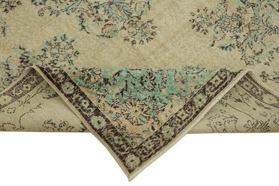 6x10 Beige Turkish Vintage Area Rug - 46336