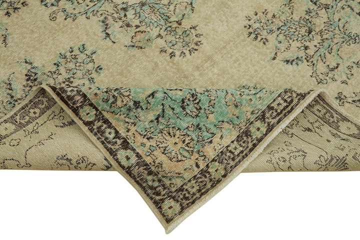 6x10 Beige Turkish Vintage Area Rug - 46336