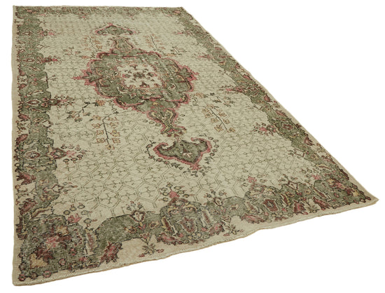 6x10 Beige Turkish Vintage Area Rug - 46337