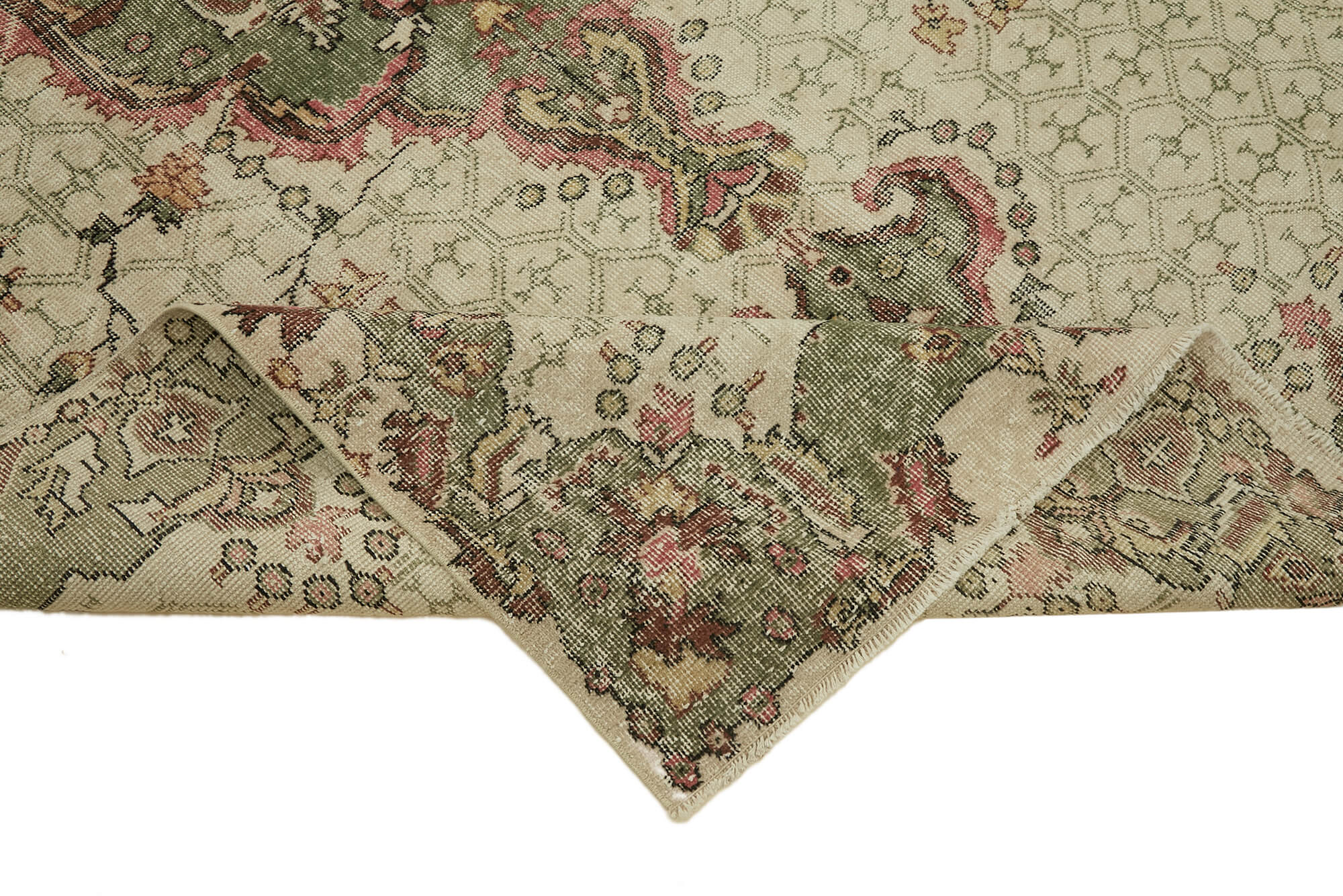 6x10 Beige Turkish Vintage Area Rug - 46337