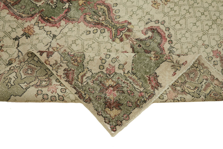 6x10 Beige Turkish Vintage Area Rug - 46337