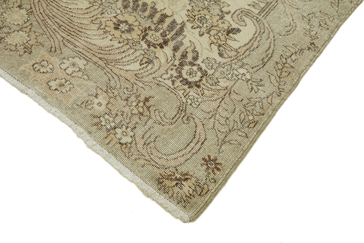 7x10 Beige Turkish Vintage Area Rug - 46340