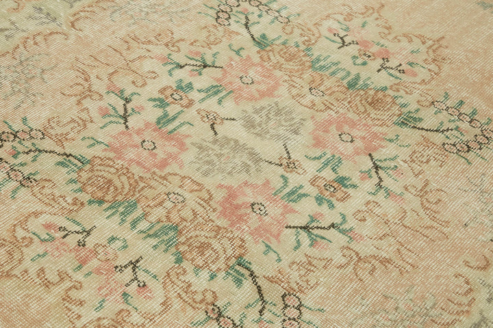 6x10 Beige Turkish Vintage Area Rug - 46341