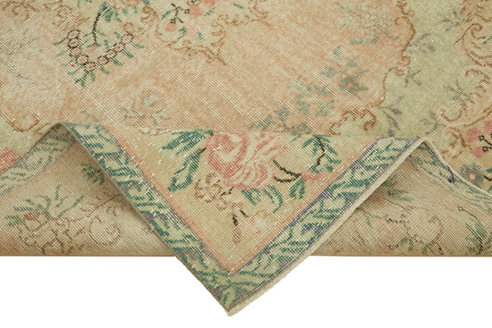 6x10 Beige Turkish Vintage Area Rug - 46341