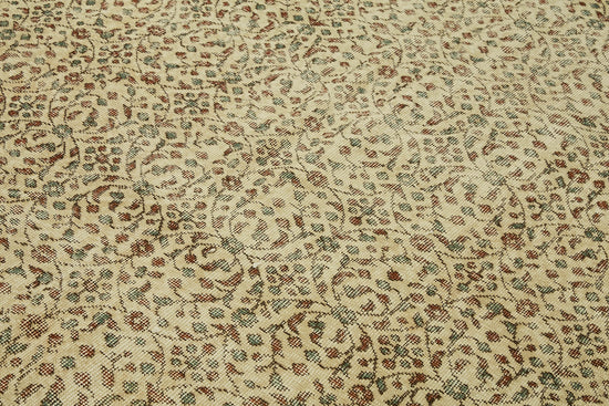 7x10 Beige Turkish Vintage Area Rug - 46343