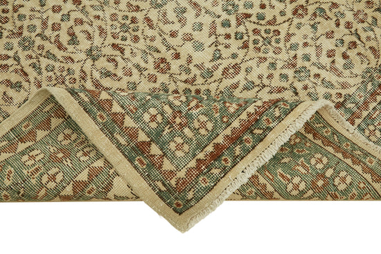 7x10 Beige Turkish Vintage Area Rug - 46343