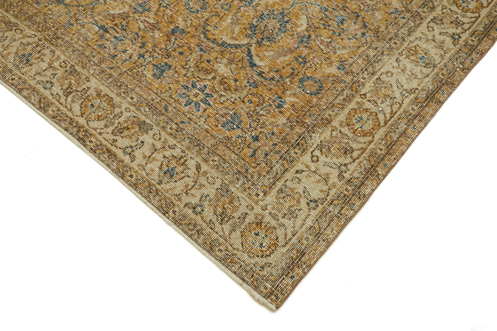 6x9 Beige Turkish Vintage Area Rug - 46345