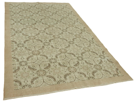 6x10 Beige Turkish Vintage Area Rug - 46349