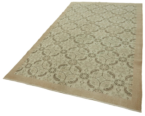 6x10 Beige Turkish Vintage Area Rug - 46349