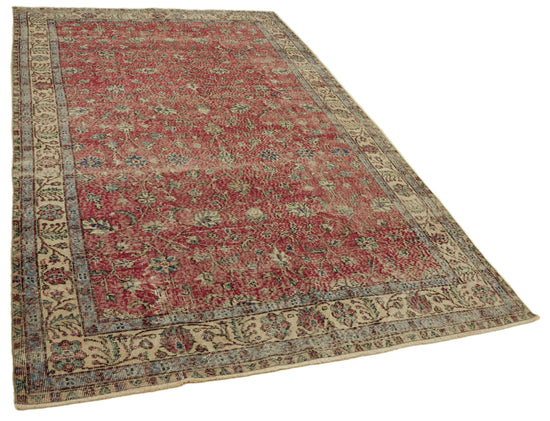 6x10 Beige Turkish Vintage Area Rug - 46351