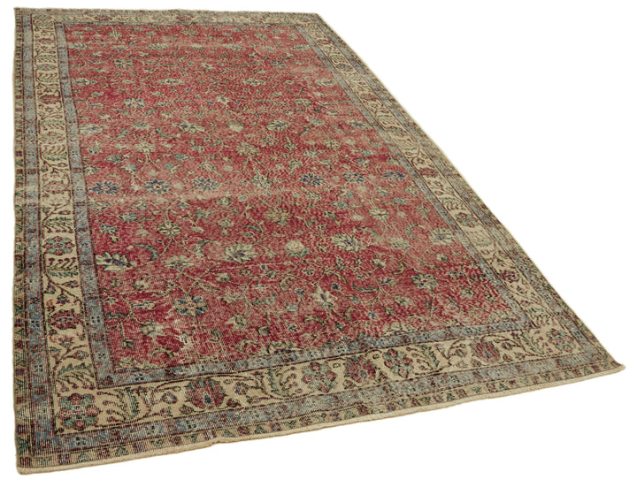 6x10 Beige Turkish Vintage Area Rug - 46351