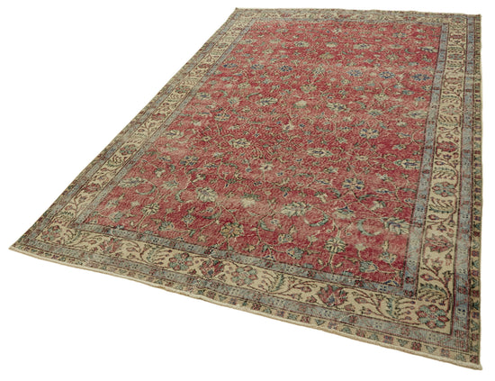 6x10 Beige Turkish Vintage Area Rug - 46351