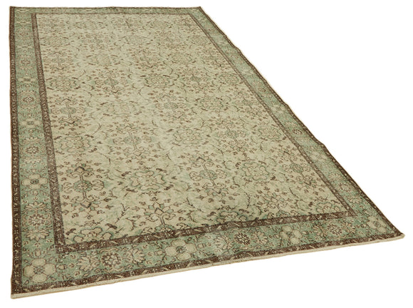 6x10 Beige Turkish Vintage Area Rug - 46352