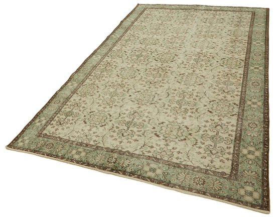 6x10 Beige Turkish Vintage Area Rug - 46352