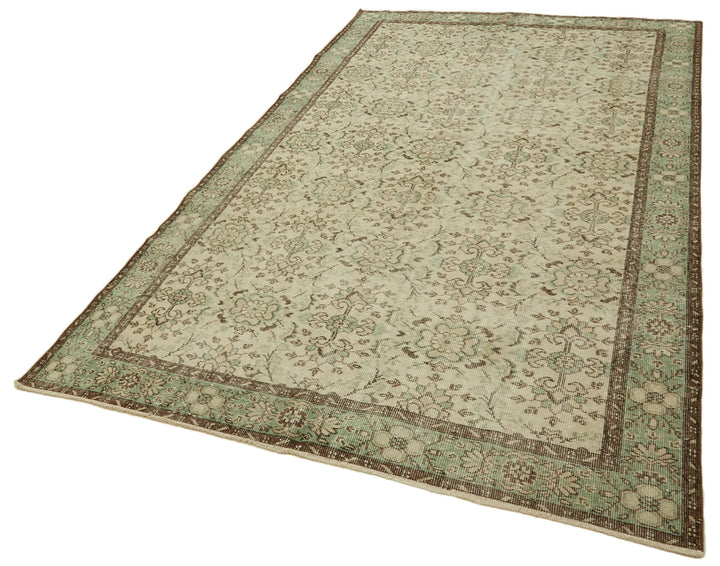 6x10 Beige Turkish Vintage Area Rug - 46352