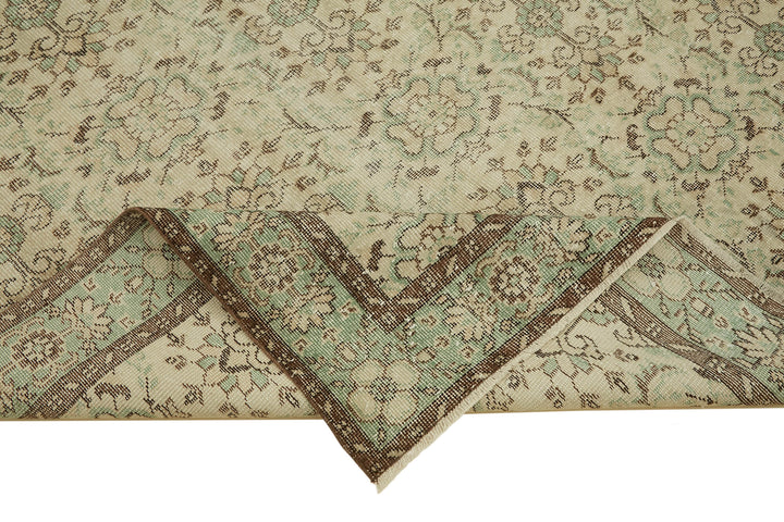 6x10 Beige Turkish Vintage Area Rug - 46352