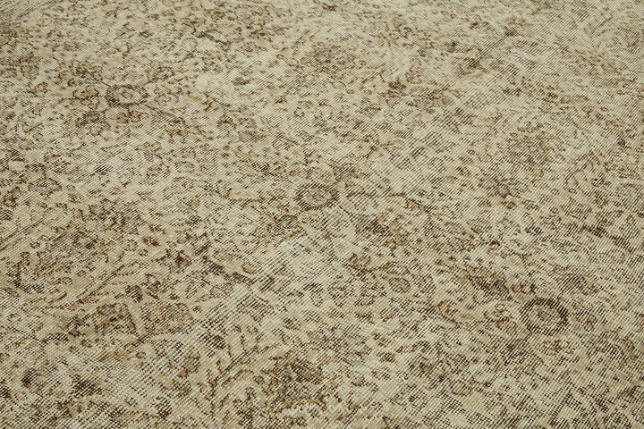 7x10 Beige Turkish Vintage Area Rug - 46353