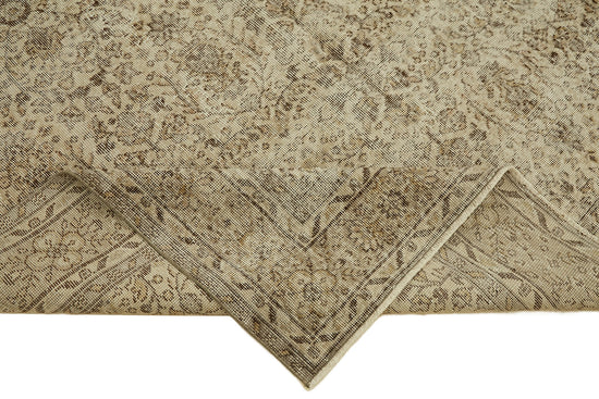 7x10 Beige Turkish Vintage Area Rug - 46353