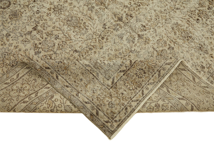 7x10 Beige Turkish Vintage Area Rug - 46353