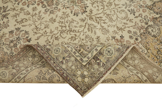 6x10 Beige Turkish Vintage Area Rug - 46354