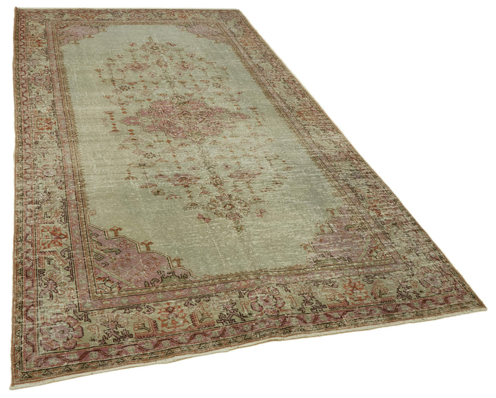 6x10 Beige Turkish Vintage Area Rug - 46356
