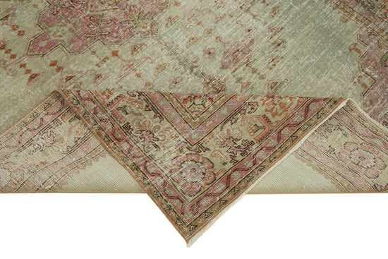 6x10 Beige Turkish Vintage Area Rug - 46356