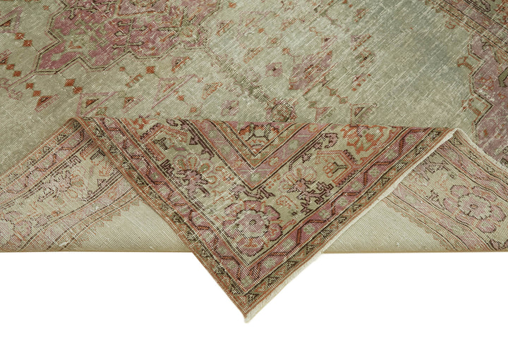 6x10 Beige Turkish Vintage Area Rug - 46356