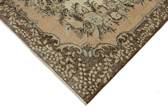 6x10 Beige Turkish Vintage Area Rug - 46357