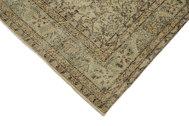 7x10 Beige Turkish Vintage Area Rug - 46358