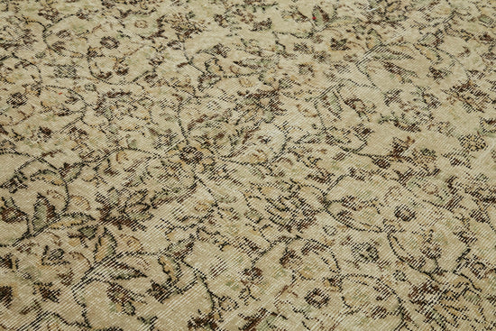 7x10 Beige Turkish Vintage Area Rug - 46358