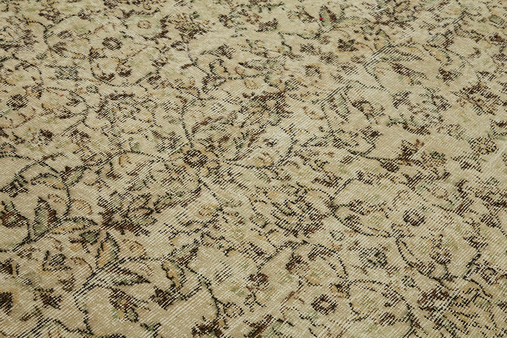 7x10 Beige Turkish Vintage Area Rug - 46358