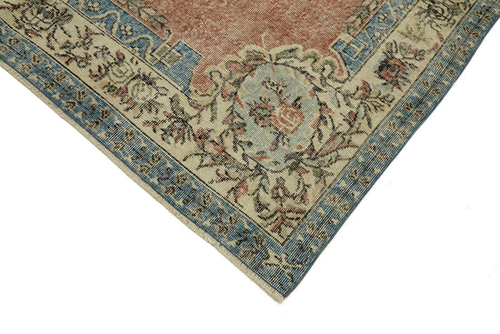 7x10 Beige Turkish Vintage Area Rug - 46359