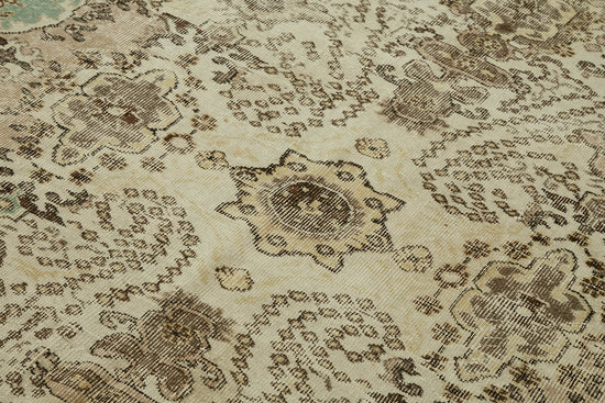 7x10 Beige Turkish Vintage Area Rug - 46362