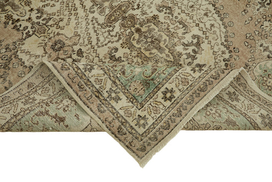 7x10 Beige Turkish Vintage Area Rug - 46362