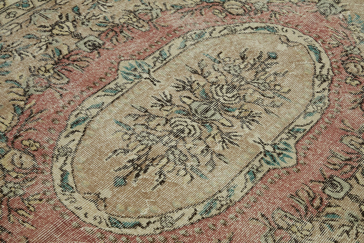 6x10 Beige Turkish Vintage Area Rug - 46364