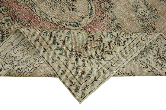 6x10 Beige Turkish Vintage Area Rug - 46364