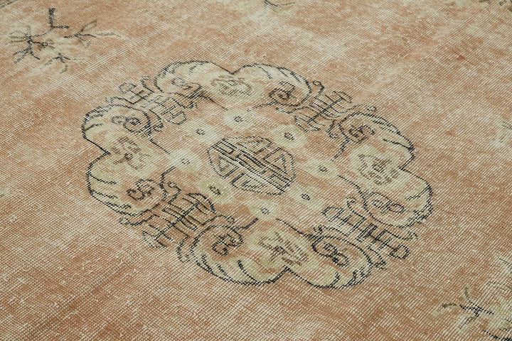 7x10 Beige Turkish Vintage Area Rug - 46366